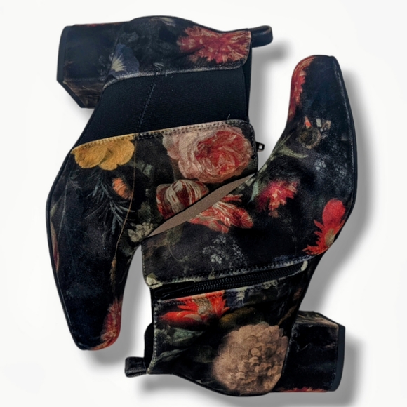 Sesto Meucci | Odeon Multi Valzer Velvet Floral Ankle Booties Women's Size 7 - Picture 6 of 8